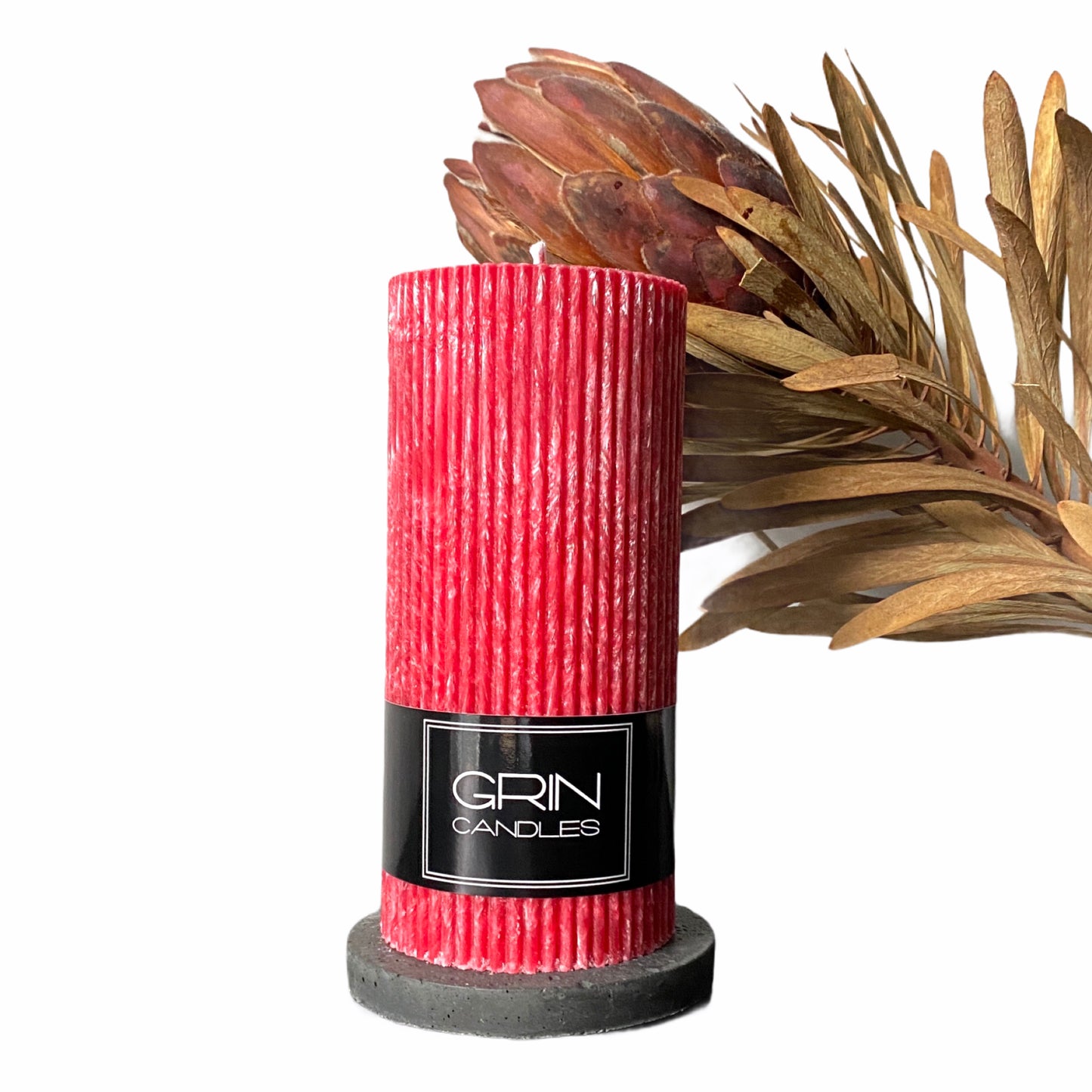 Red Cylinder -  GRIN candles - Kvepaline.lt