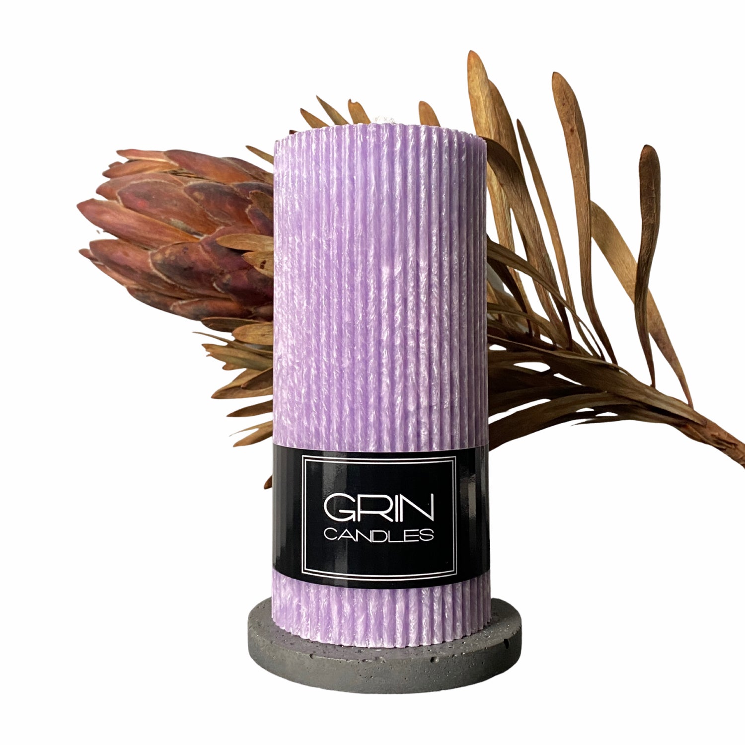 Lavender Cylinder -  GRIN candles - Kvepaline.lt